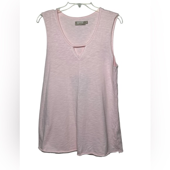 Nation LTD 100%‎ Cotton Keyhole Tank Top Size Medium Pale Pink - Picture 1 of 5